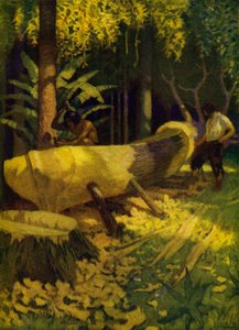 Ilustracja do Robinsona Crusoe (kolor lito) autorstwa Newell Convers (after) Wyeth