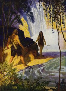 Ilustracja do Westward Ho! Charles Kingsley (kolor lito) autorstwa Newell Convers (after) Wyeth