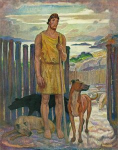 Eumaeus, świniopas autorstwa Newell Convers Wyeth