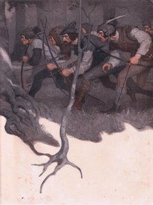 Projekt okładki wewnętrznej, 1916 autorstwa Newell Convers Wyeth