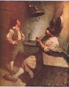 Long John Silver i Hawkins: Dla mnie był miły i zawsze cieszył się, gdy widział mnie w kambuzie. autorstwa Newell Convers Wyeth