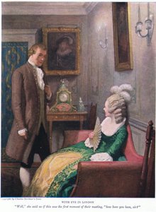 Z Ewą w Londynie! Cóż, powiedziała, jakby to była pierwsza chwila ich spotkania, jak się pan miewa?, 1928 autorstwa Newell Convers Wyeth
