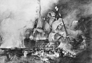 HMS Victory, brytyjski okręt wojenny, ok. 1805 r. autorstwa Newton and Co