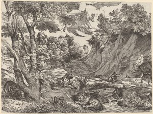Święty Hieronim na pustkowiu autorstwa Niccolò Boldrini after Titian