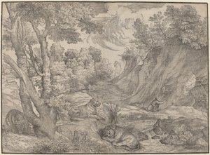 Święty Hieronim na pustkowiu autorstwa Niccolò Boldrini after Titian