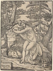 Wenus i Kupidyn autorstwa Niccolò Boldrini after Titian