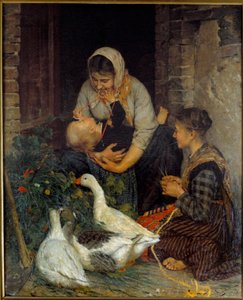 Obraz radości macierzyństwa autorstwa Niccolo Cannici (1846-1906)