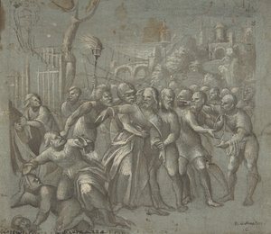 Aresztowanie Chrystusa, ca. 1545-46. autorstwa Niccolo Giolfino