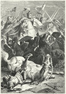 Schwytanie ciężko rannego margrabiego Ezzelina III da Romano w bitwie pod Torricella autorstwa Niccolo Sanesi