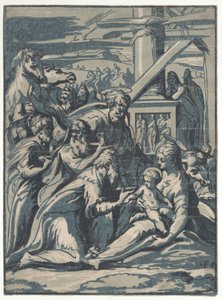 Adoracja Trzech Króli, 1540-50., 1540-50. autorstwa Niccolo Vicentino