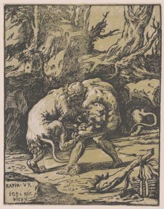 Herkules i lew nemejski, 1540-50., 1540-50. autorstwa Niccolo Vicentino