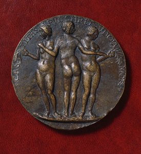 Medal przedstawiający Trzy Gracje (brąz) autorstwa Niccolo di Giovanni Fiorentino