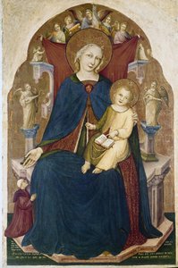 Madonna na tronie z Dzieciątkiem i dwoma wielbicielami. Obraz Niccolo di Pietro Gerini autorstwa RC