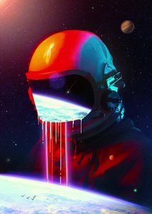 Astronauta – Widok Ziemi – Przepływ