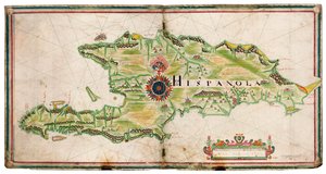 Mapa Hispanioli autorstwa Nicholas Comberford