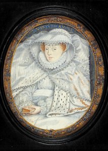 Dama tradycyjnie identyfikowana jako Maria Królowa Szkotów (akwarela na welinie) autorstwa Nicholas Hilliard