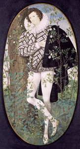 Młody mężczyzna oparty o drzewo wśród róż (kolor ciała na welinie) autorstwa Nicholas Hilliard
