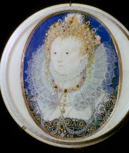 Współczesny miniaturowy portret Elżbiety I Anglii autorstwa Nicholas Hilliard