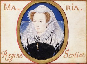 Mary Queen of Scots (1542-87) (gwasz na welinie) autorstwa Nicholas Hilliard