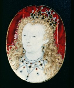 Miniatura królowej Elżbiety I (wc na welinie na karcie do gry) autorstwa Nicholas Hilliard