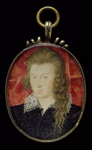 No.3856 Henry Wriothesley, 3. hrabia Southampton (1573-1624), c.1594 (gwasz na welinie) autorstwa Nicholas Hilliard