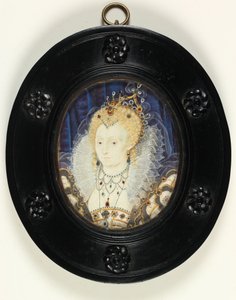 Królowa Elżbieta I (akwarela na kości słoniowej) autorstwa Nicholas Hilliard