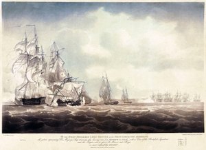 HMS "Pallas" po uruchomieniu "La Minerve autorstwa Nicholas Pocock