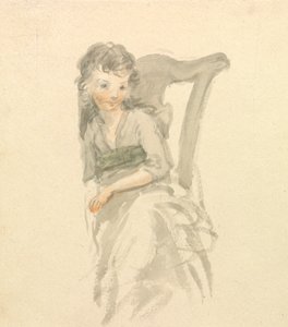 Estudo de uma menina sentada em um polidor de cadeiras autorstwa Nicholas Pocock