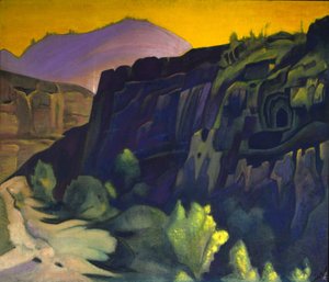 Jaskinie Ajanta”, 1938. autorstwa Nicholas Roerich