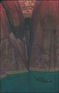Aśram, seria „Aśramy”, 1931 autorstwa Nicholas Roerich