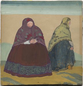 Projekt kostiumów do opery Rimskiego-Korsakowa „Opowieść o carze Saltanie”, 1919 autorstwa Nicholas Roerich