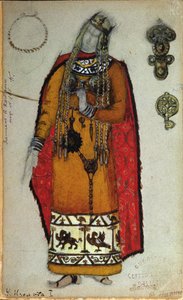 Projekt kostiumu do „Tristana i Izoldy” Wagnera, 1912 autorstwa Nicholas Roerich