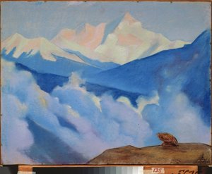 Himalaje (Tybet). Praca Mikołaja Roericha (1874-1947), tempera na tekturze autorstwa Nicholas Roerich