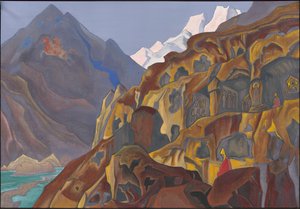 Święte Jaskinie, 1932 autorstwa Nicholas Roerich