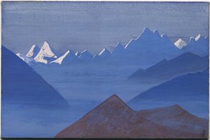 Zachód słońca, cykl „Spend”, 1931 autorstwa Nicholas Roerich