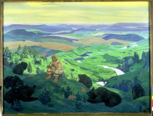 Ojcowie, 1912 autorstwa Nicholas Roerich