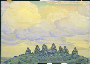 Wielka Ofiara: wystrój baletu „Święto wiosny” Igora Strawińskiego, 1910 autorstwa Nicholas Roerich