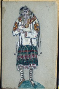 Młoda dziewczyna, projekt kostiumów do baletu Igora Strawińskiego „Święto wiosny”, 1912 autorstwa Nicholas Roerich