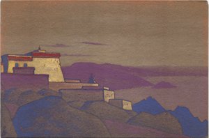 Tybet, klasztor Gelukpa, 1936 autorstwa Nicholas Roerich