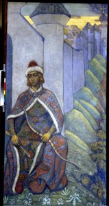 Rycerz. Obraz Mikołaja Roericha (1874-1947), tempera na płótnie autorstwa Nicholas Roerich