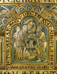 Abraham i Melchizedek ... (emaliowana pozłacana miedź)