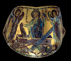 Armilla: Zmartwychwstanie. Uroczysta bransoletka z miedzi i emalii Meuse. Warsztat Nicolasa Verduna (ok.1130/50-1205) Średniowiecze, ok. godz. 1170-1180. Paryż, Musee du Louvre