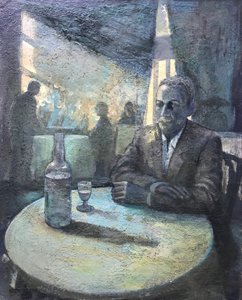 Woda ognista, 2018-23 (olej na płycie) autorstwa Nick Williams