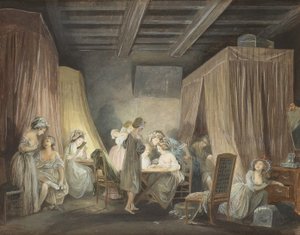Zachód słońca robotników w trybach, 1788 autorstwa Niclas Lafrensen
