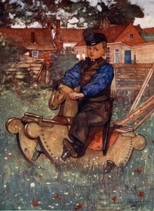 Chłopiec z Veere na koniu na biegunach, 1904 autorstwa Nico Jungman