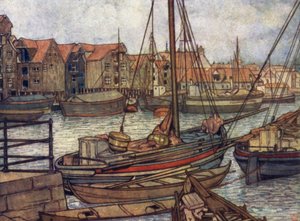 Norwegia: Bergen Łodzie i magazyny (kolor lito)