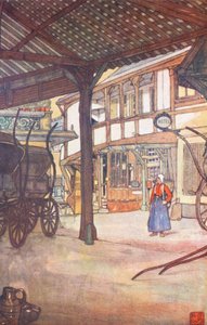 An Hotel Courtyard, Rouen (kolorowa litografia) autorstwa Nico Jungmann