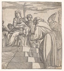 Doge Francesco Donato klęka przed Maryją i Chrystusem (prawa połowa) autorstwa Nicolò Boldrini (attributed to)