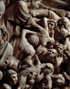 Sztuka gotycka: Sąd Ostateczny, Przeklęty w piekle, Fragment płaskorzeźby Ambony