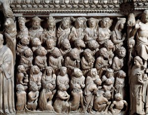 Sąd Ostateczny, wybrany, fragment z Ambony autorstwa Nicola Pisano